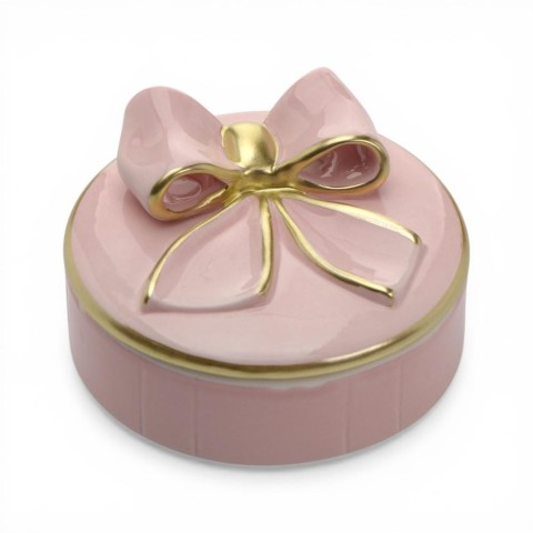 SCATOLA IN PORCELLANA COLORE ROSA